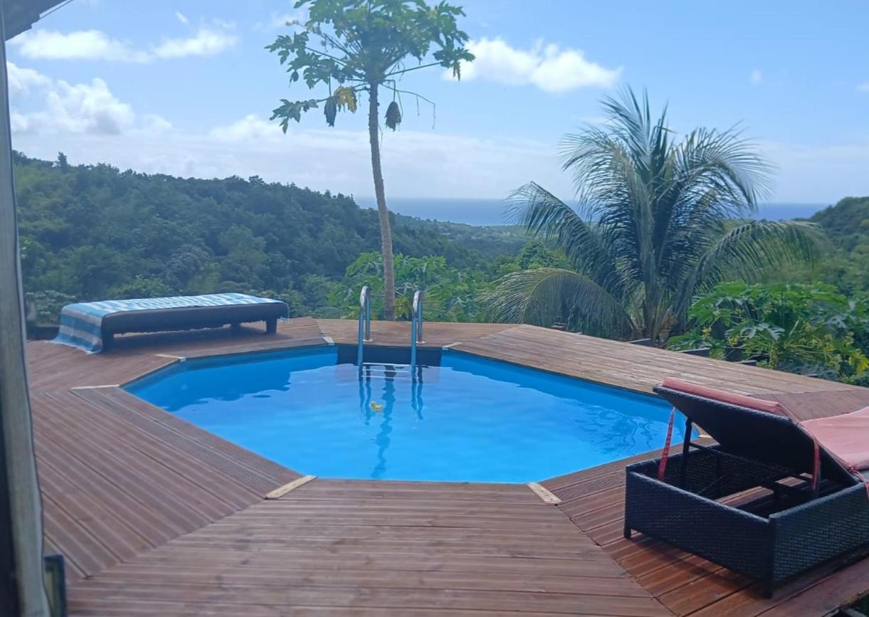 Chambre Chez L'Habitant Avec Piscine Privative Et Vue Panoramique Sur La Mer Des Caraibes Desmarinieres ภายนอก รูปภาพ
